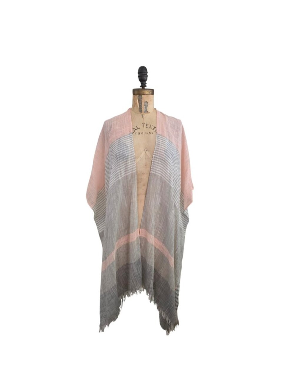 Free People Do Everything In Love Stripe Fringe Kimono Cover Up One Size NWT